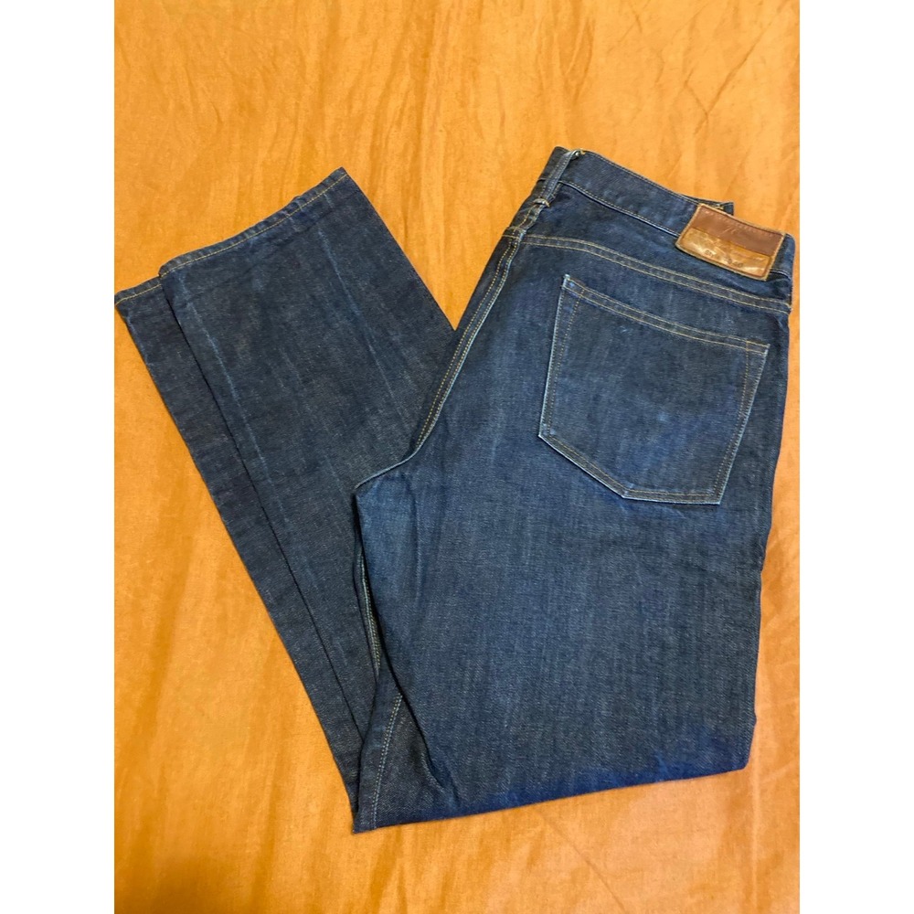 J Crew Men's 1040 Jeans 34 x 32 Dark Wash Straight Kaihara Denim s7